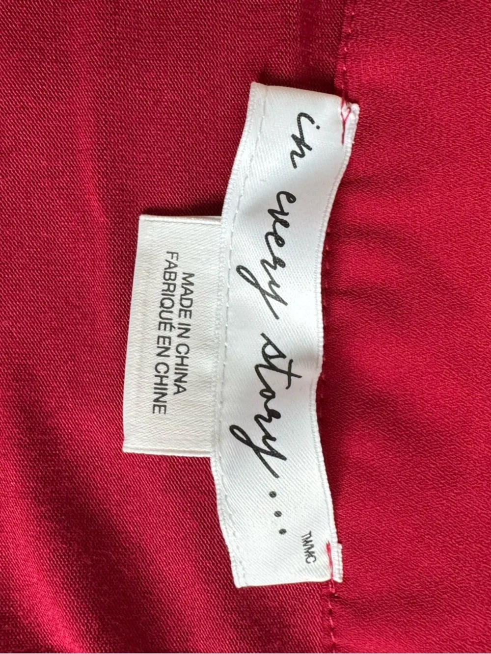 Penningtons Red Ruffle Shoulder Button V-Neck Blouse - Picture 2 of 3
